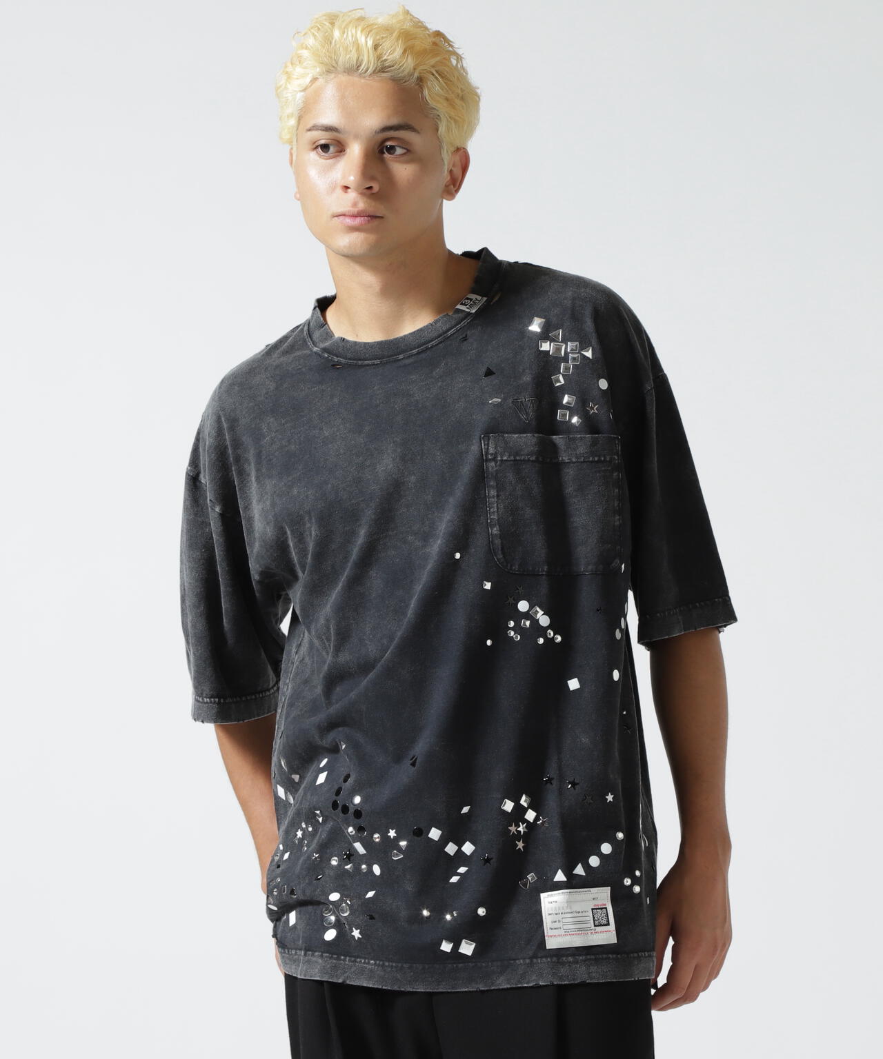 Maison MIHARAYASUHIRO/メゾン ミハラヤスヒロ/EMBELLISHED BLEACHED TEE