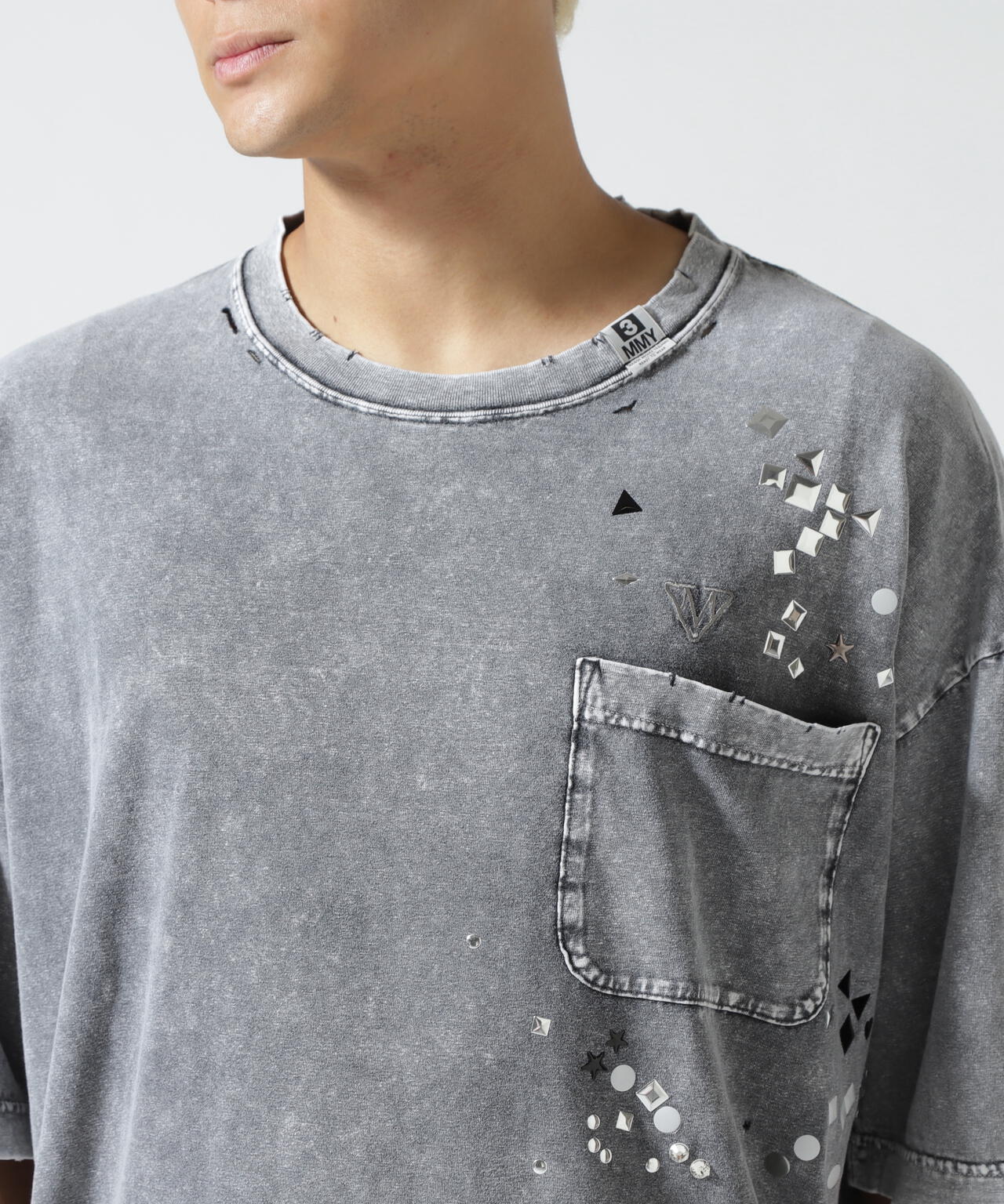 Maison MIHARAYASUHIRO/メゾン ミハラヤスヒロ/EMBELLISHED BLEACHED TEE