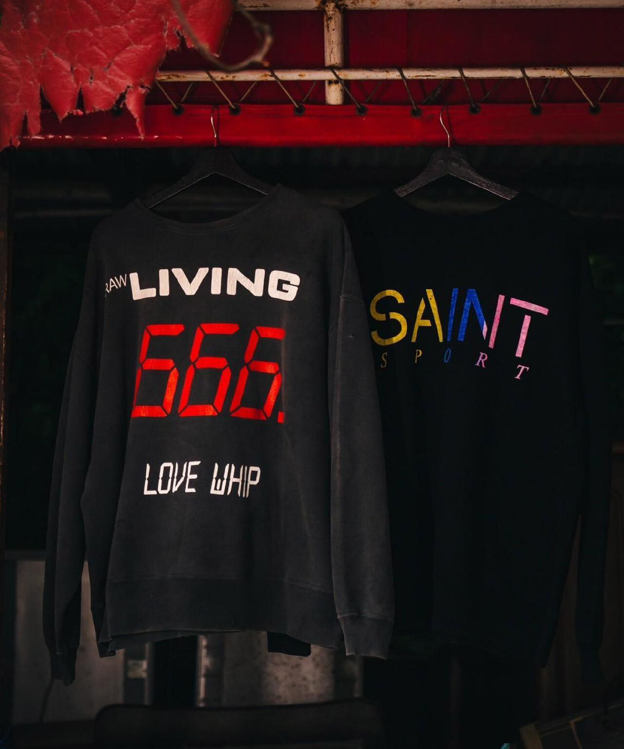 SAINT MICHAEL/セントマイケル/CRW NECK SWET/SAINT SPORT/BLACK