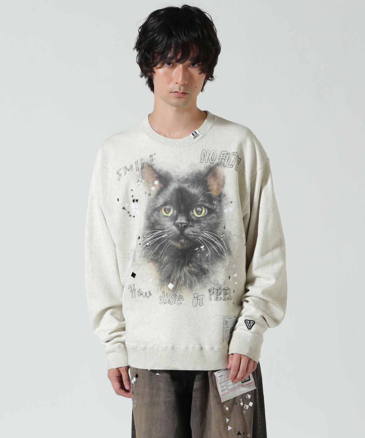 Maison MIHARAYASUHIRO/メゾン ミハラヤスヒロ/EMBELLISHED DISTRESSED SWEATSHIRT