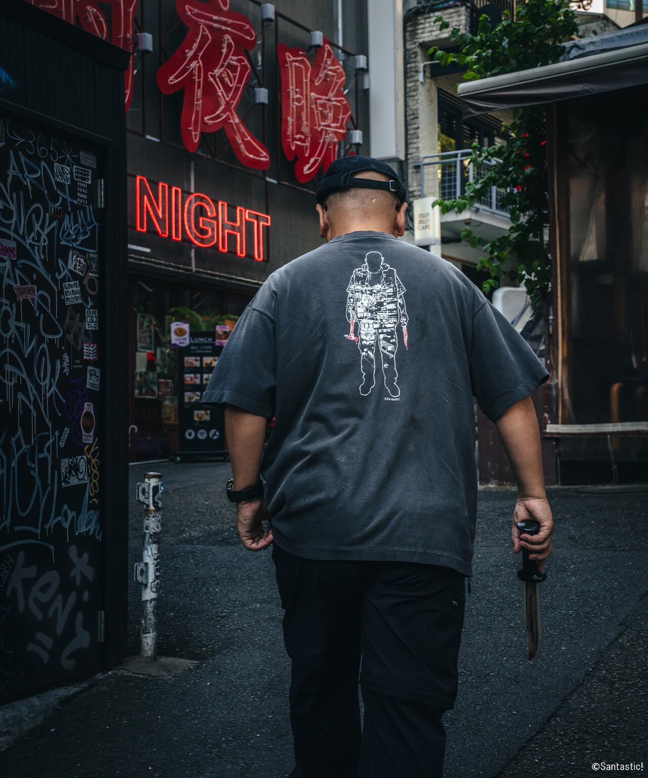 SAINT MICHAEL/セントマイケル/GS_SS TEE/惨家-zange-/BLACK