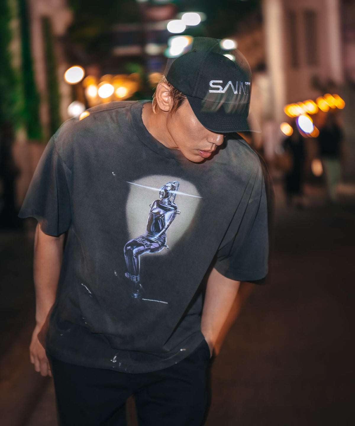 SAINT MICHAEL/セントマイケル/SRYM_SS TEE/MASK/BLACK | ROYAL FLASH 
