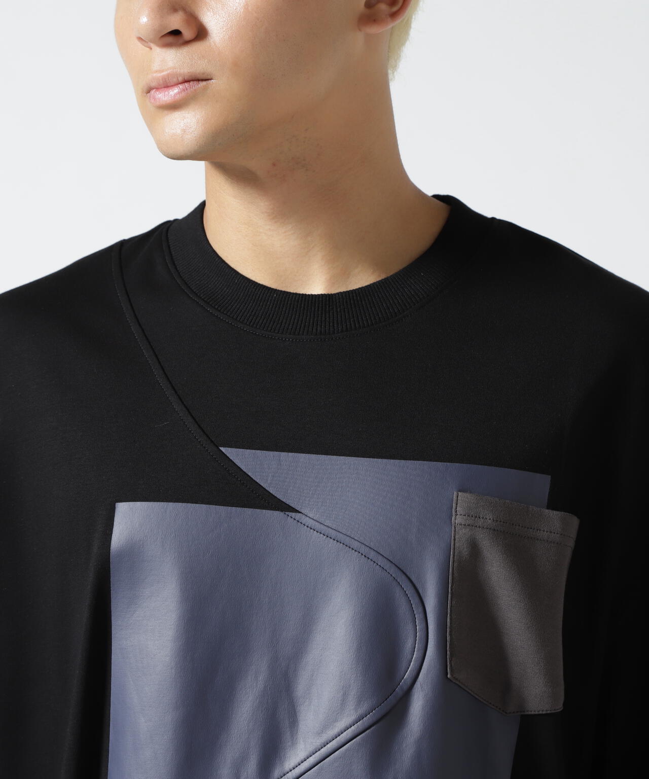 Maison ULA/メゾン ウラ/切り替えプリントTシャツ