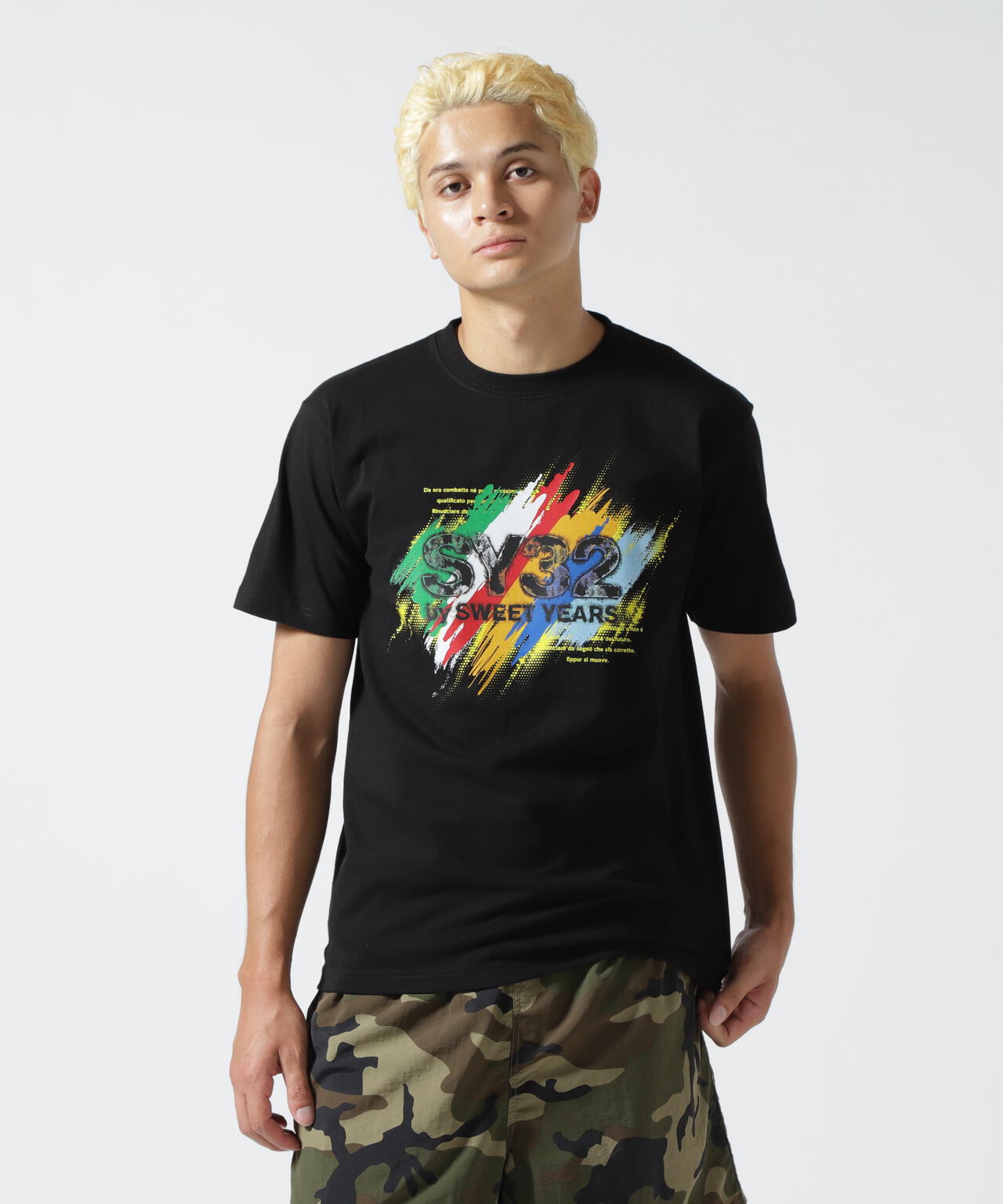 SY32 by SWEET YEARS/エスワイサーティトゥ バイ スィートイヤーズ/INKJET GRUNGE TEE