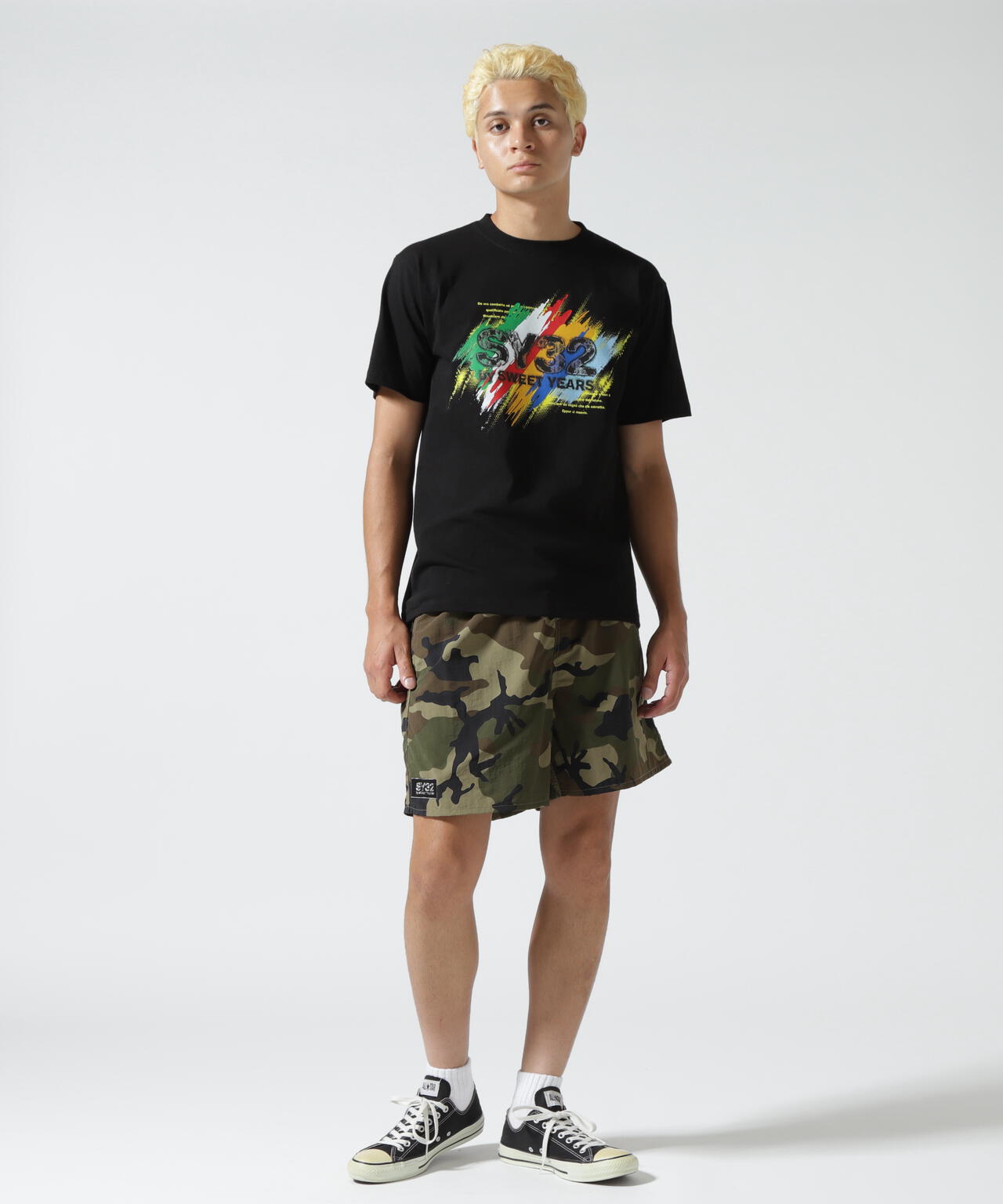 SY32 by SWEET YEARS/エスワイサーティトゥ バイ スィートイヤーズ/INKJET GRUNGE TEE