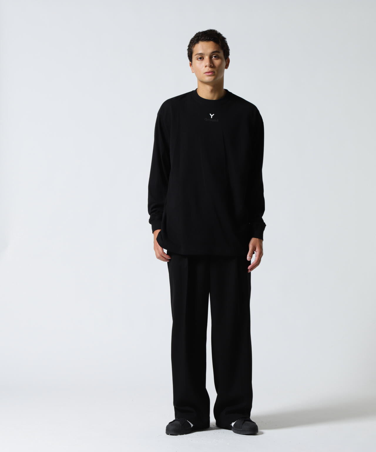 Ground Y×NEW ERA /LOGO OVERSIZED PERFORMANCE LS TEE | ROYAL FLASH