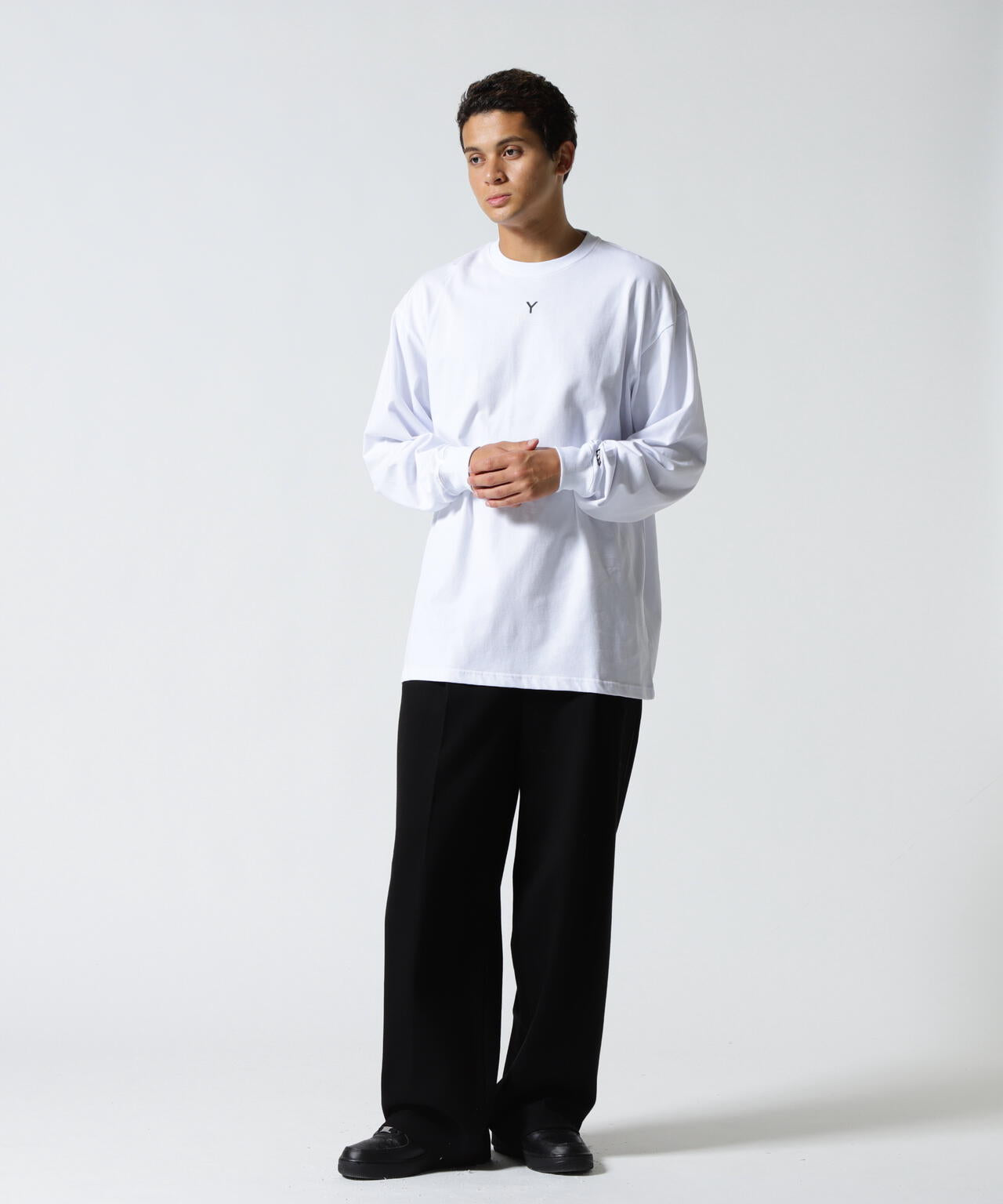 Ground Y×NEW ERA /LOGO OVERSIZED PERFORMANCE LS TEE | ROYAL FLASH