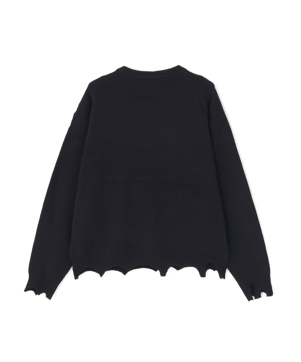 SAINT MICHAEL/セントマイケル/KLF CREW NEECK KNIT/KLF/BLACK