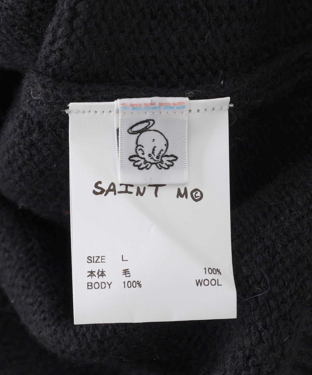 SAINT MICHAEL/セントマイケル/KLF CREW NEECK KNIT/KLF/BLACK