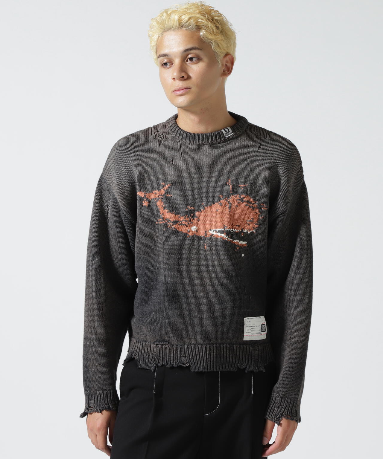 Maison MIHARAYASUHIRO/メゾン ミハラヤスヒロ/WHALE JACQUARD KNIT PULLOVER