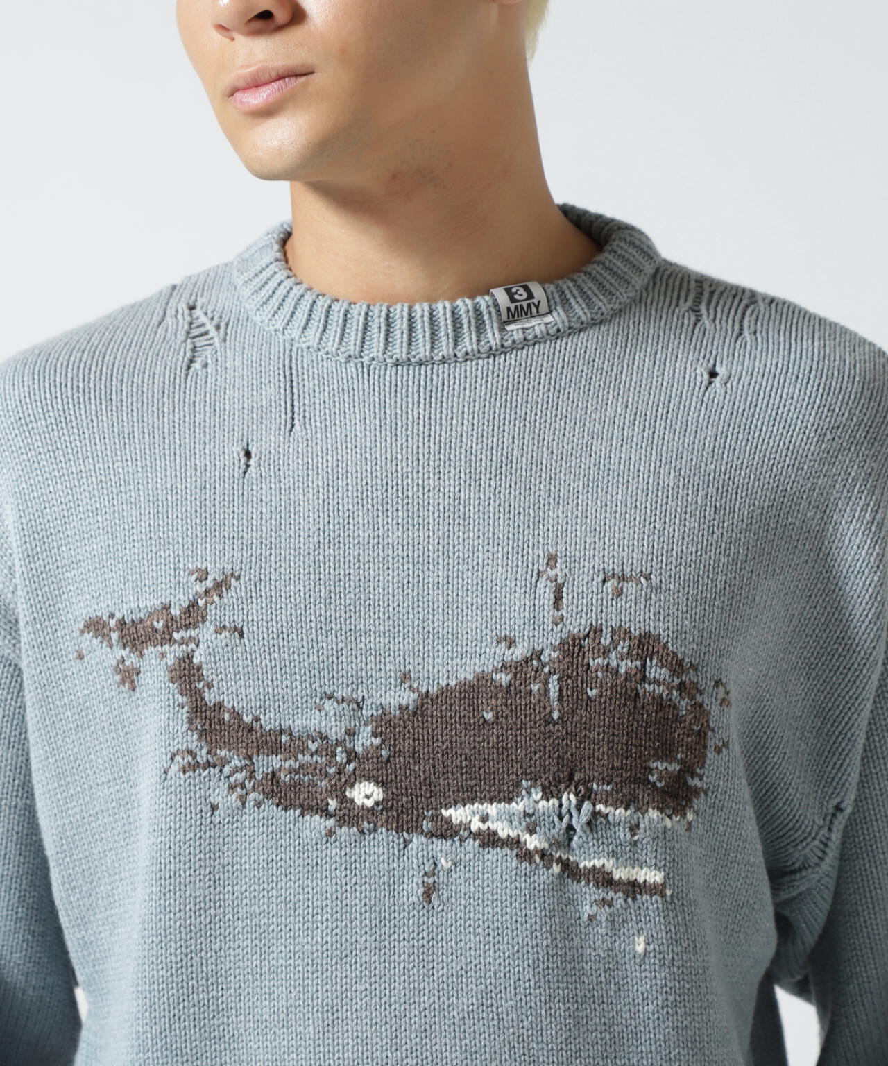 Maison MIHARAYASUHIRO/メゾン ミハラヤスヒロ/WHALE JACQUARD KNIT PULLOVER