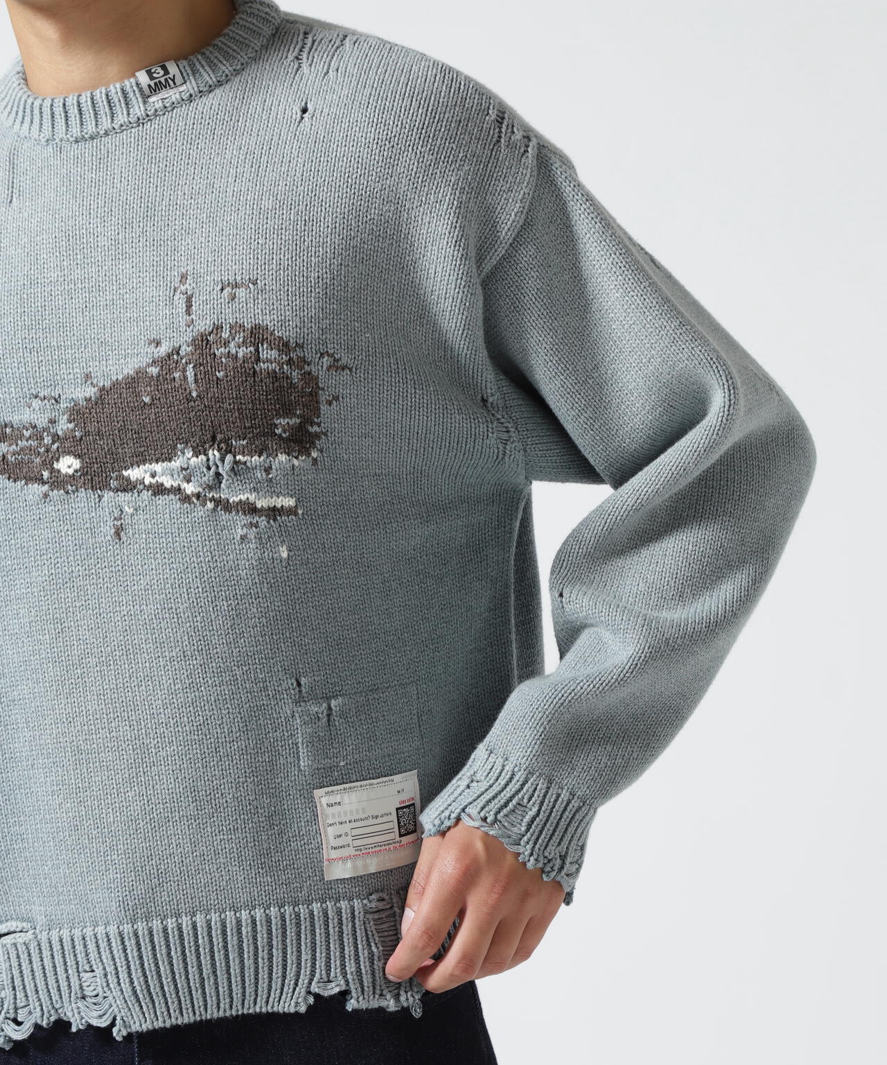 Maison MIHARAYASUHIRO/メゾン ミハラヤスヒロ/WHALE JACQUARD KNIT PULLOVER