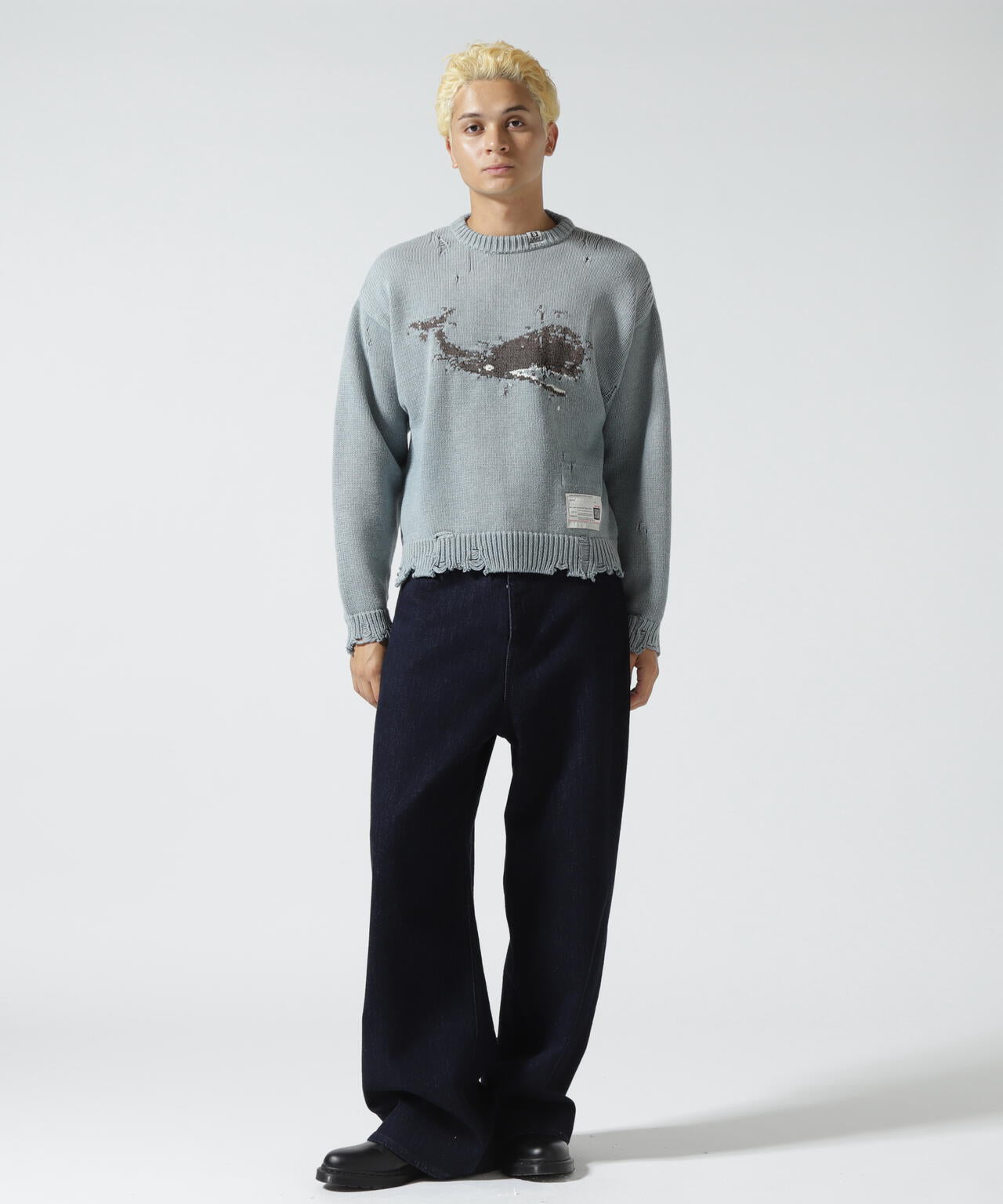 Maison MIHARAYASUHIRO/メゾン ミハラヤスヒロ/WHALE JACQUARD KNIT PULLOVER
