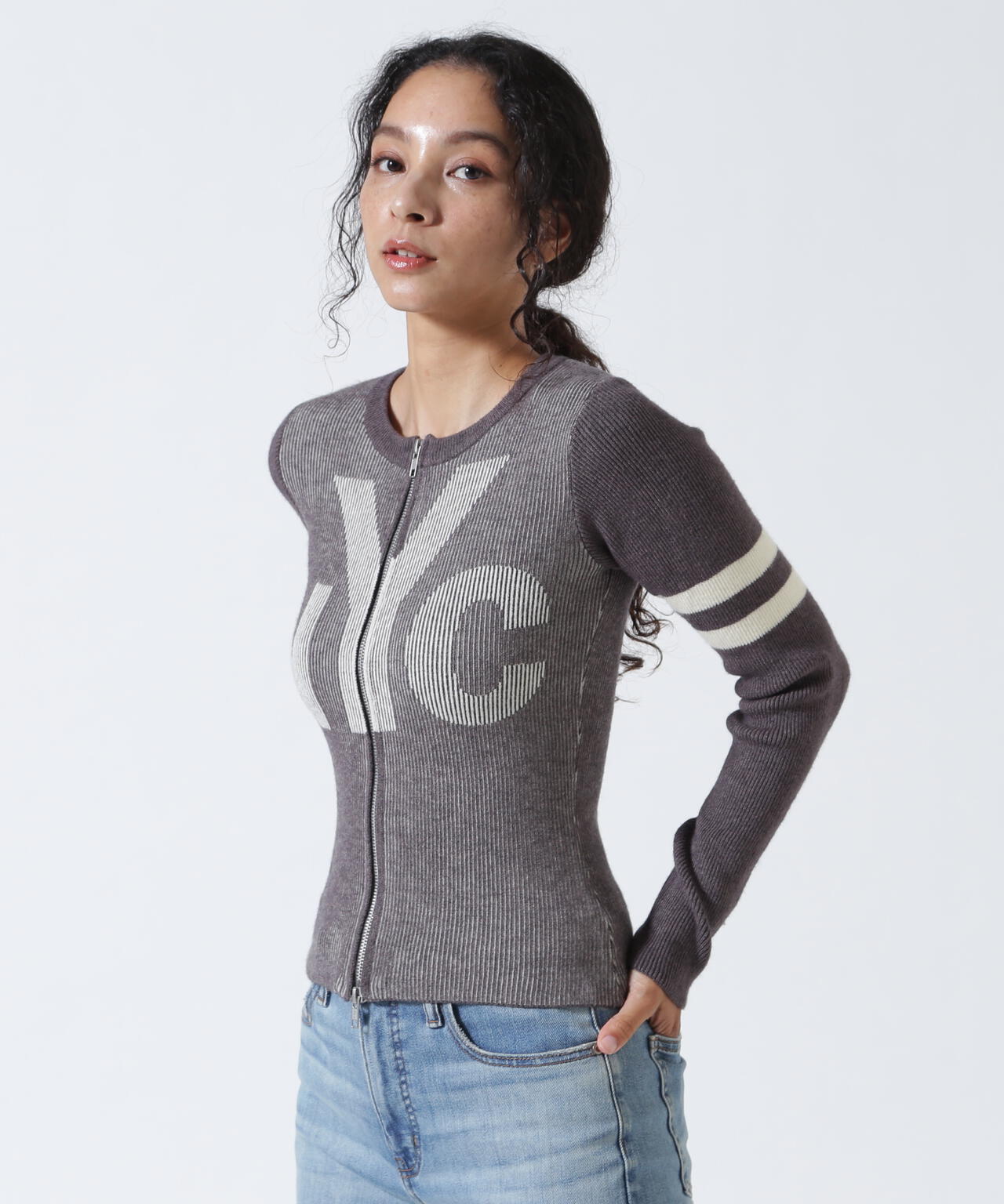 ロイヤルフラッシュ（ FLASH）/ANNA SUI NYC／アナ スイ エヌワイシー／NYC配色ZIPカーデ ANNA SUI NYC/アナ スイ エヌワイシー/NYC配色ZIPカーデ | ROYAL FLASH