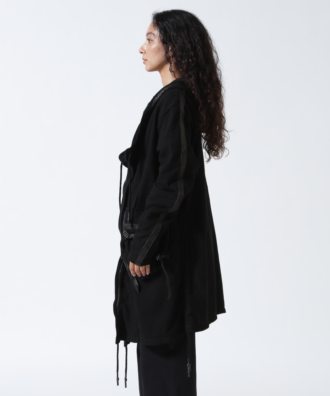 ケムリ　KmRii コットン　コート　ユニセックス　ブラック KMRii/ケムリ/Black Raven Drape CD/LS | ROYAL FLASH（ロイヤル