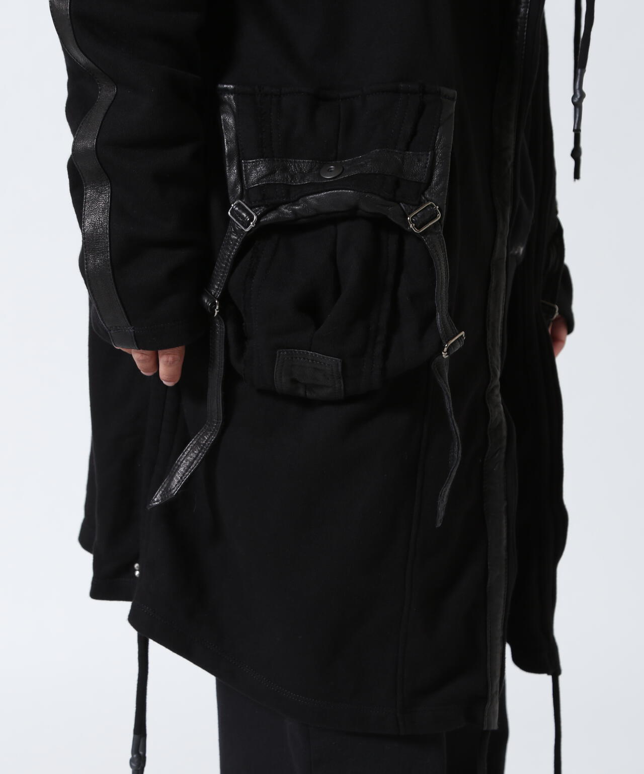 ケムリ　KmRii コットン　コート　ユニセックス　ブラック KMRii/ケムリ/Black Raven Drape CD/LS | ROYAL FLASH（ロイヤル