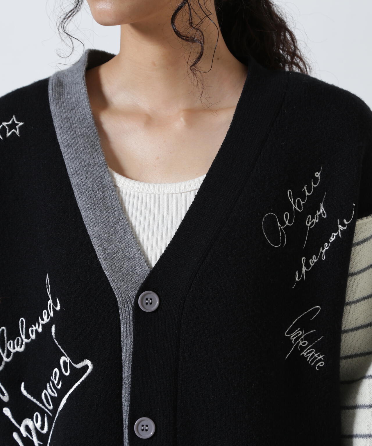 AULA AILA/アウラアイラ/MESSAGE LOGO CARDIGAN