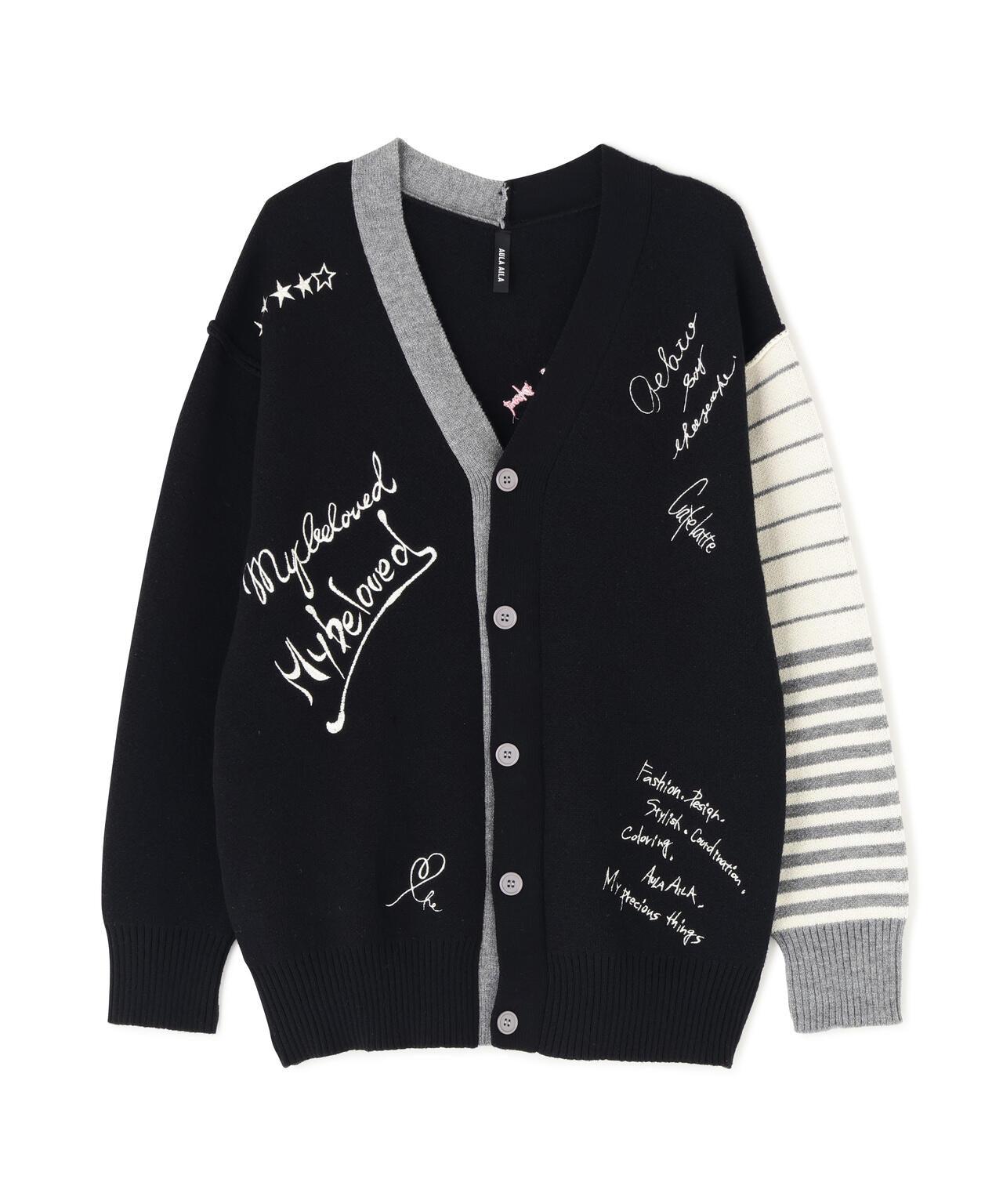 AULA AILA/アウラアイラ/MESSAGE LOGO CARDIGAN