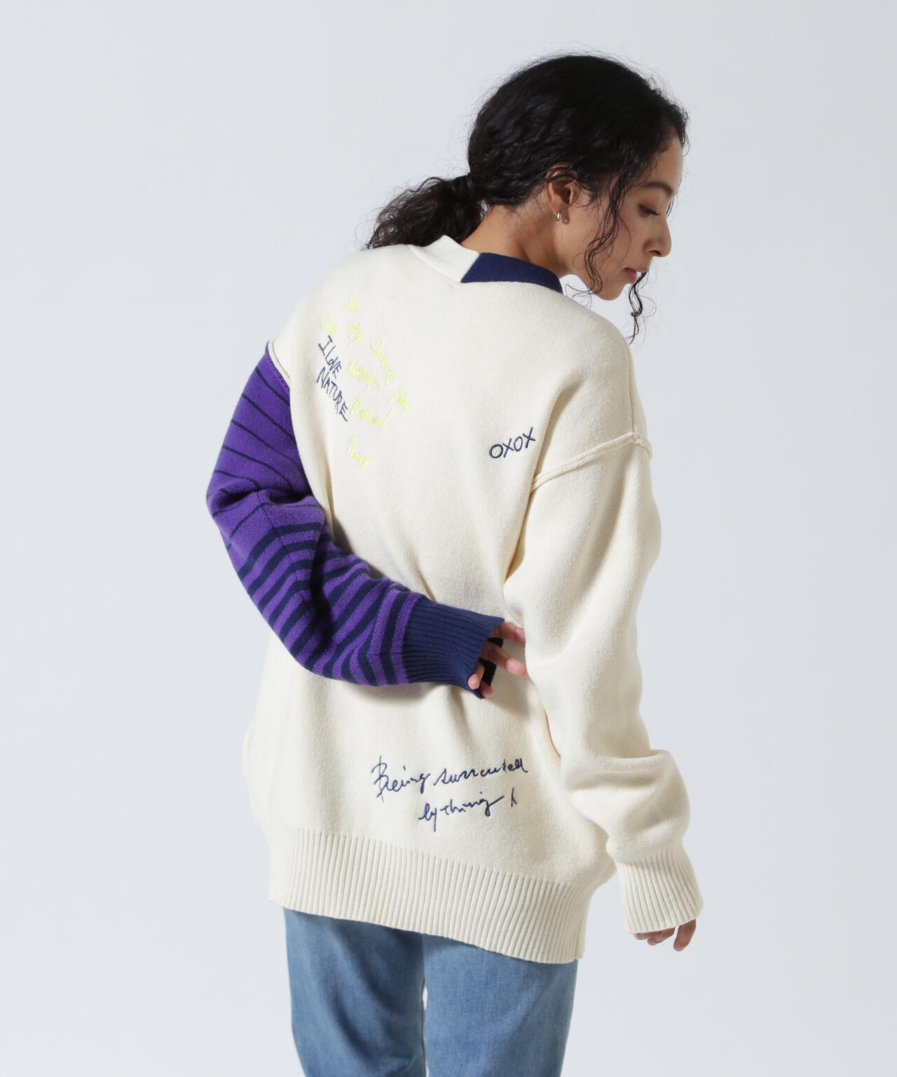 AULA AILA/アウラアイラ/MESSAGE LOGO CARDIGAN