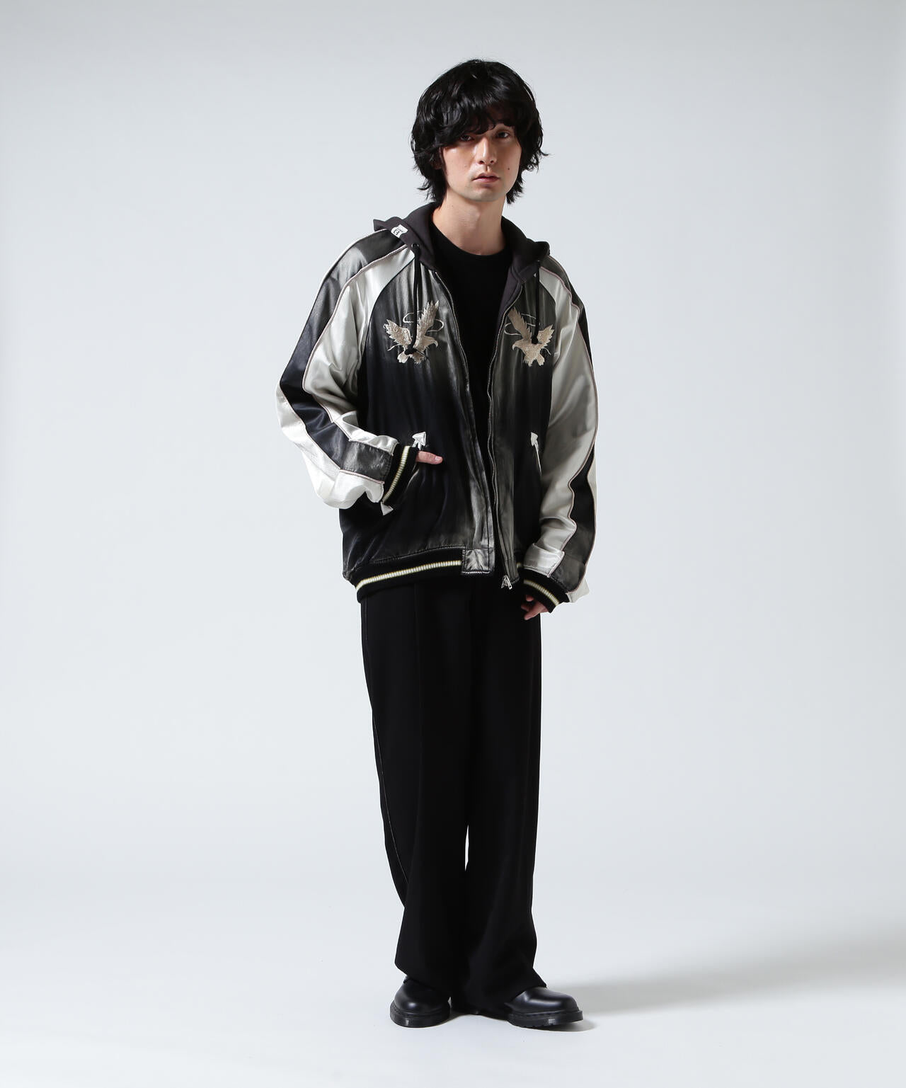 Maison MIHARAYASUHIRO/Reversible Hoodie Layered Souvenir Jacket