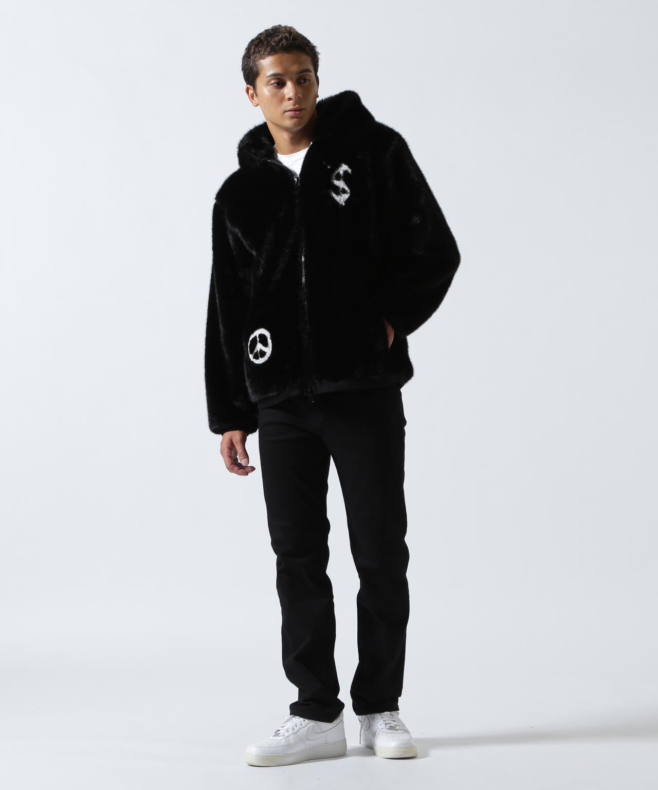 STUD MUFFIN/スタッドマフィン/別注ECOファー フーディブルゾン