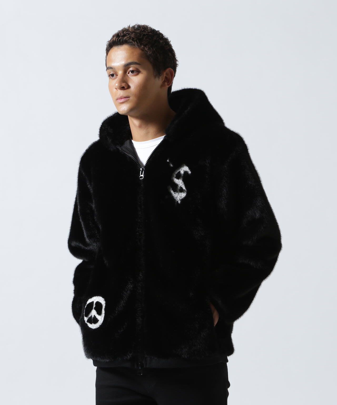 STUD MUFFIN/スタッドマフィン/別注ECOファー フーディブルゾン