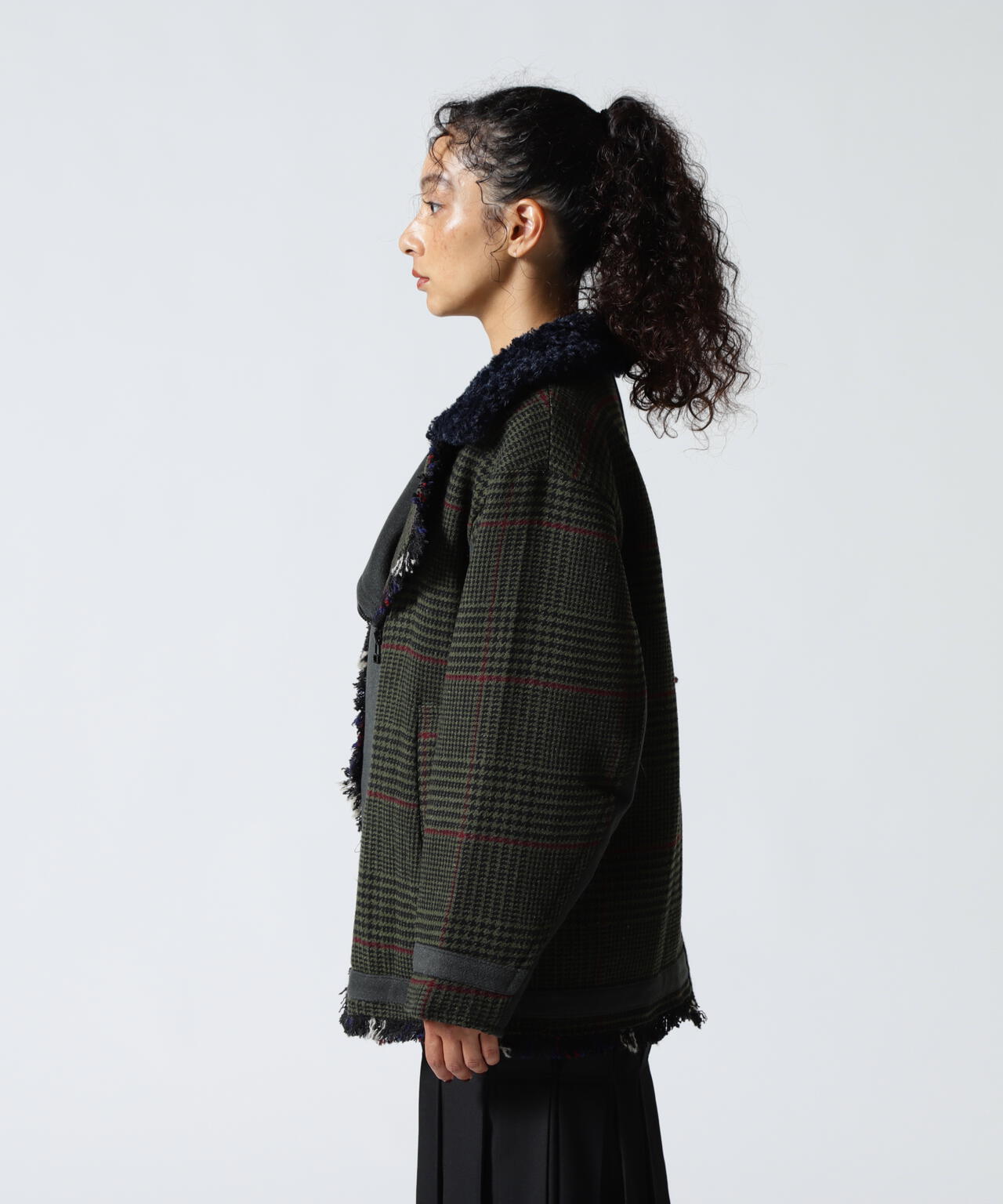 AULA AILA/アウラアイラ/別注チェックコンビネーションブルゾン