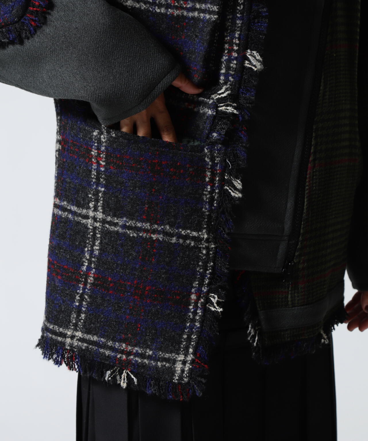 AULA AILA/アウラアイラ/別注チェックコンビネーションブルゾン