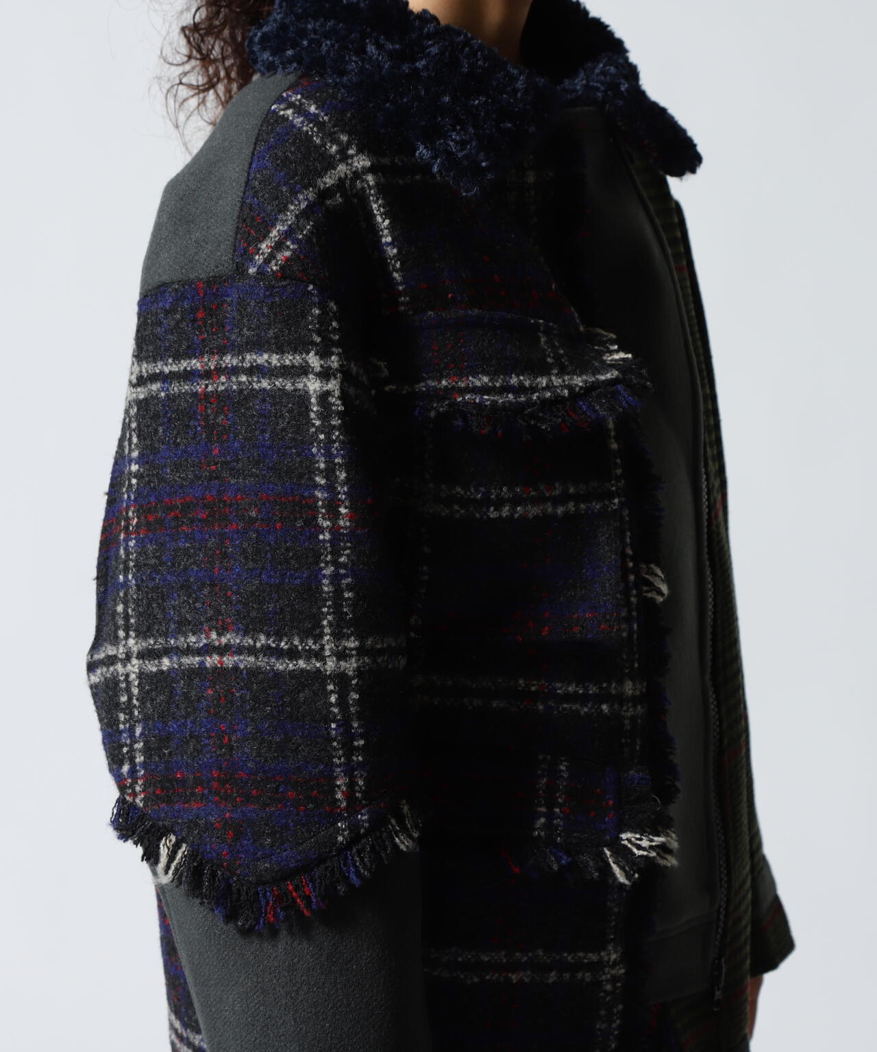 AULA AILA/アウラアイラ/別注チェックコンビネーションブルゾン