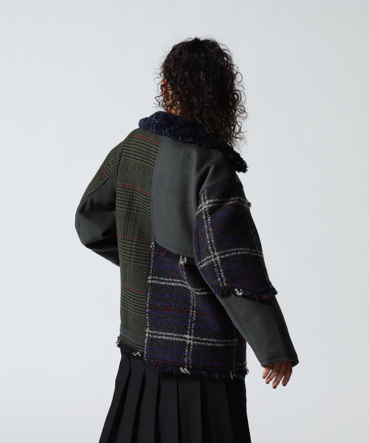 AULA AILA/アウラアイラ/別注チェックコンビネーションブルゾン