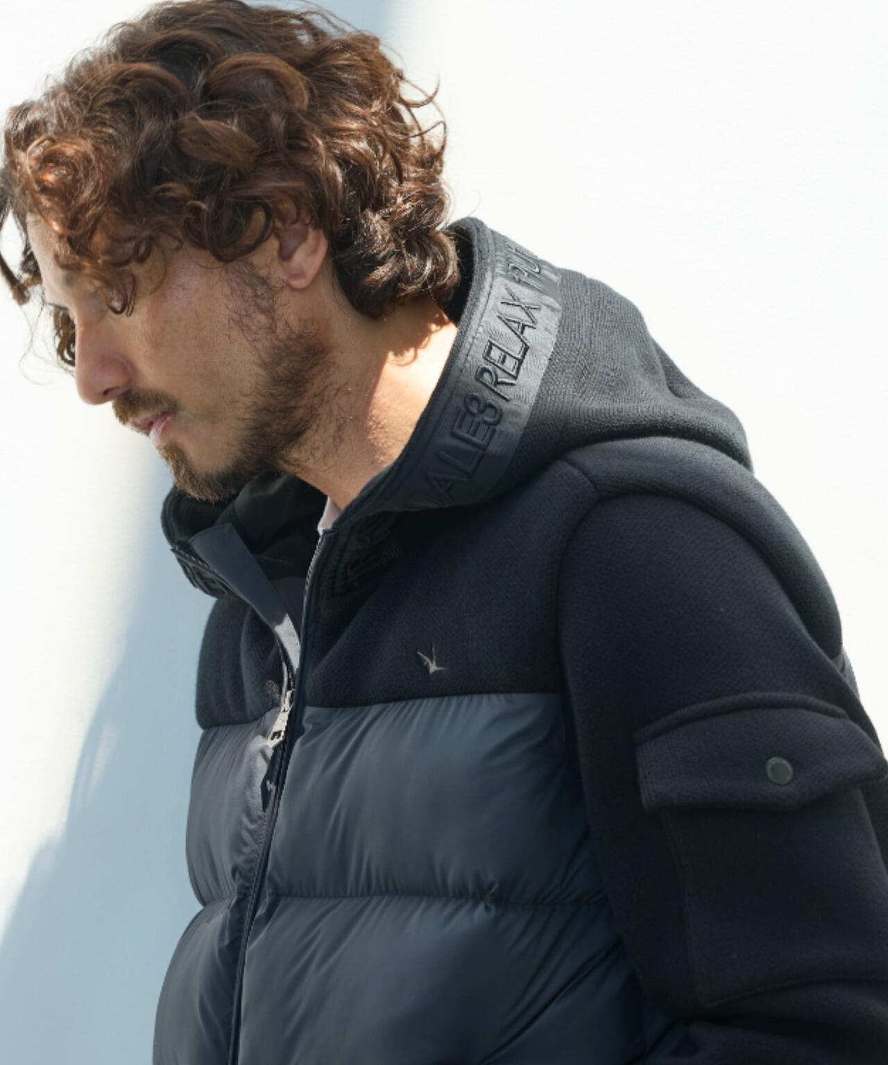 1PIU1UGUALE3 RELAX/ウノピゥ ウノ ウグァーレ トレ リラックス/グラデーションニットコンビパデッドジャケット