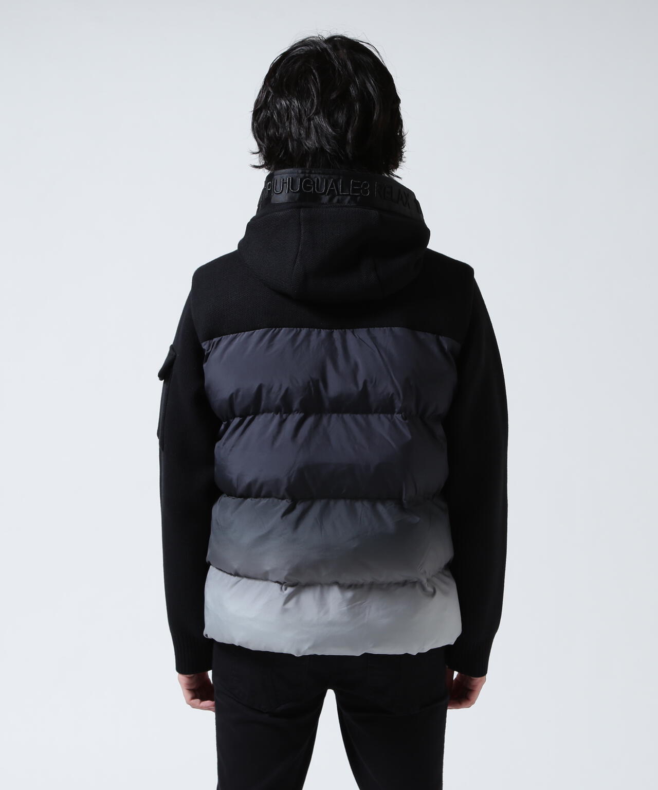 1PIU1UGUALE3 RELAX/ウノピゥ ウノ ウグァーレ トレ リラックス/グラデーションニットコンビパデッドジャケット