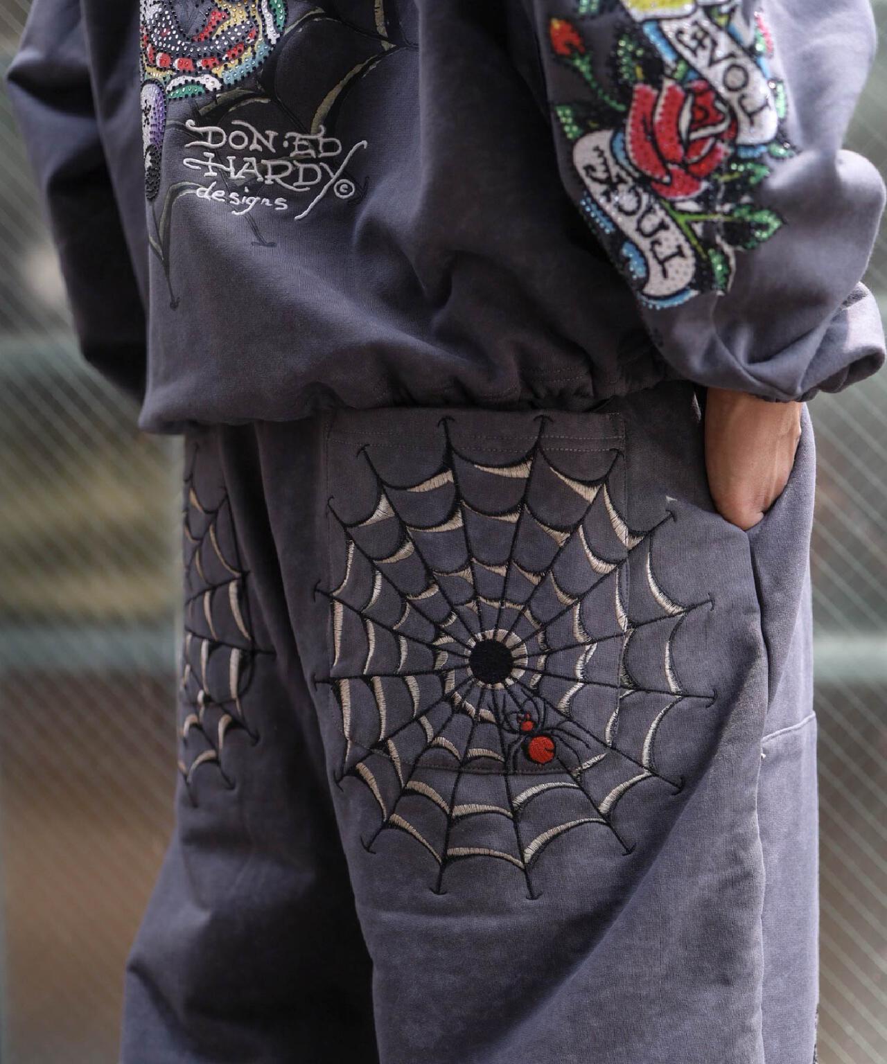 FR(13)NDS × Ed Hardy/フレンズ × エド・ハーディ/コラボ ダブルニースウェットパンツ