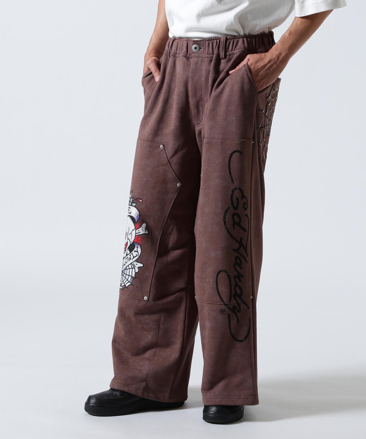 FR(13)NDS × Ed Hardy/フレンズ × エド・ハーディ/コラボ ダブルニースウェットパンツ
