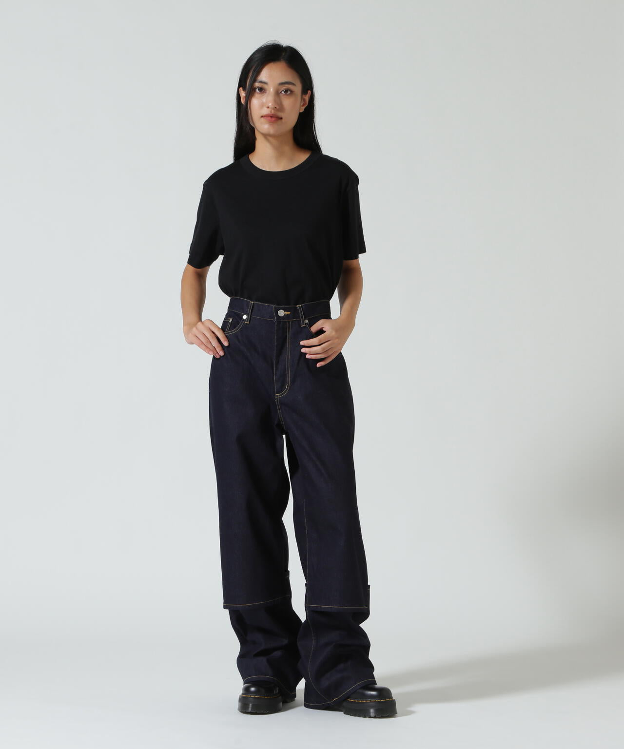 beautiful people/ビューティフルピープル/selvedge denim flip hem pants