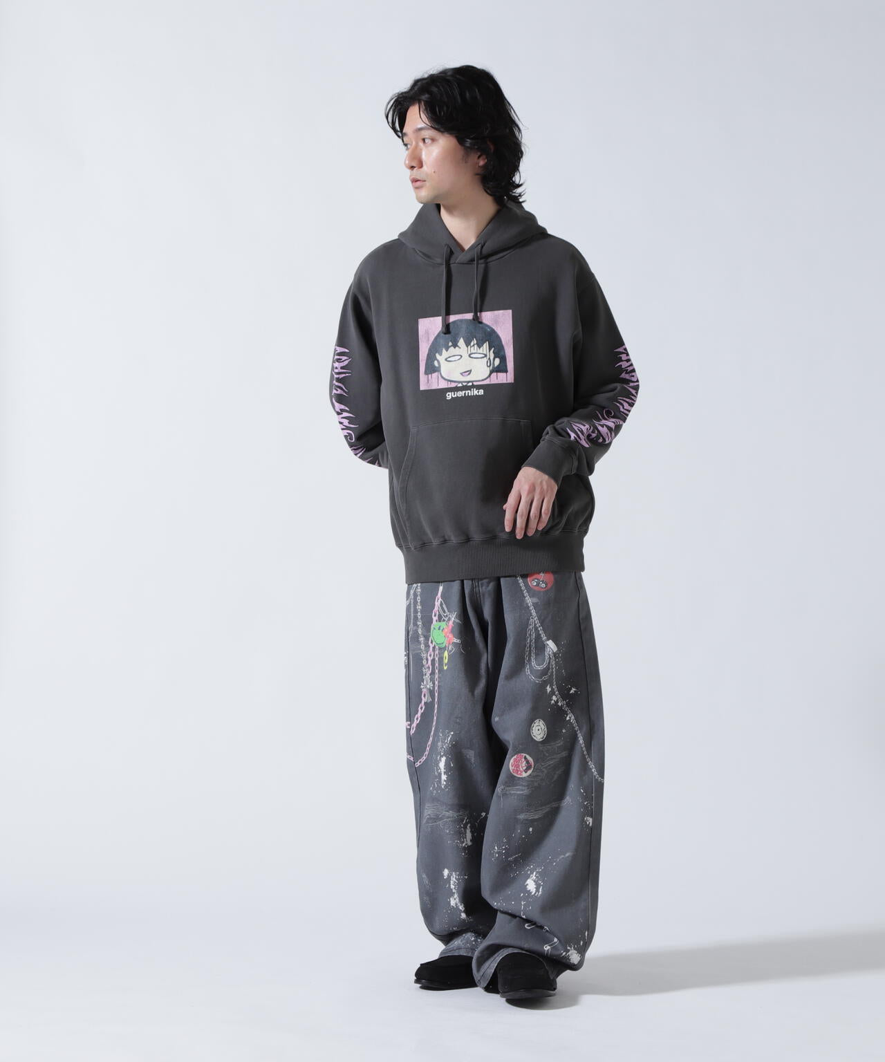 guernika×ちびまる子ちゃん/Drooping Maruko Vintage style Hoodie