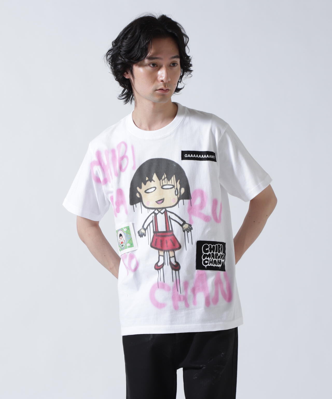 ロイヤルフラッシュ（ FLASH）/guernika×ちびまる子ちゃん／Drooping Maruko Paint Tshirt guernika×ちびまる子ちゃん/Drooping Maruko Paint Tshirt | ROYAL
