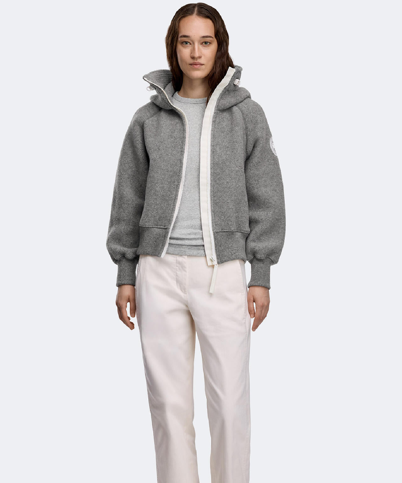 カナダグース レディースチリワック　アークティックホワイトXL メンズにオススメ CANADA GOOSE/カナダグース/Chilliwack Fleece Bomber White Label