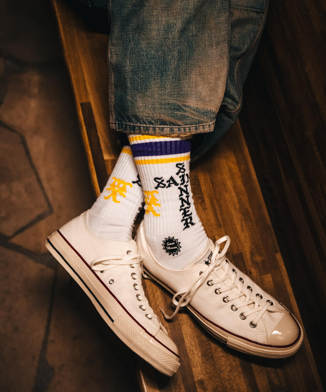 SAINT MICHAEL/セントマイケル/SOCKS/SINNER/WHITE+PURPLE | ROYAL
