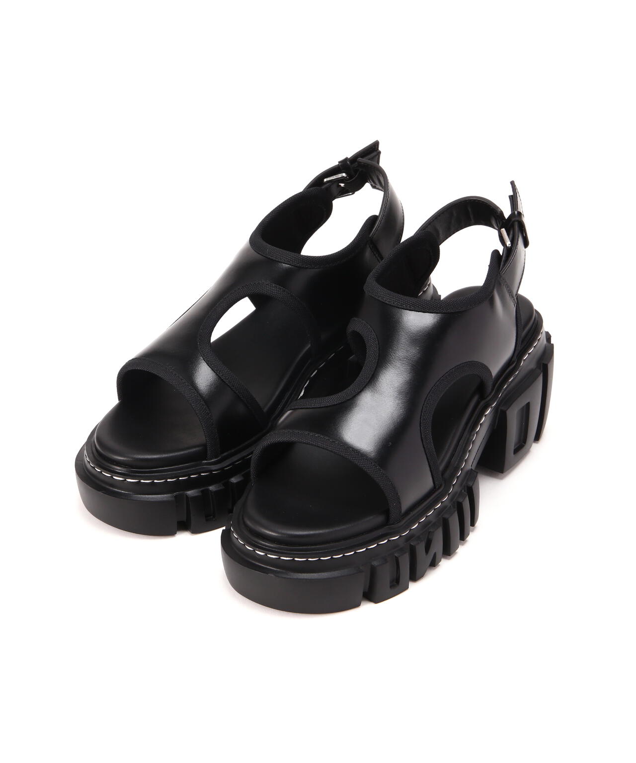 極美品　アンスリード　UN3D. ホールカッティングレザーサンダル 本革　厚底 UN3D./アンスリード/HOLE CUTTING LEATHER SANDAL | ROYAL FLASH