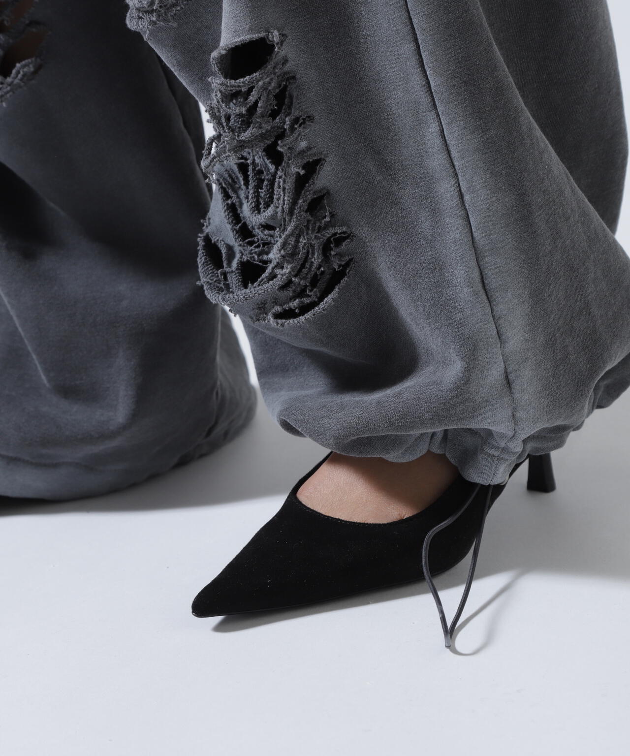 MITSUKI/ミツキ/ハイダメージスウェットパンツ