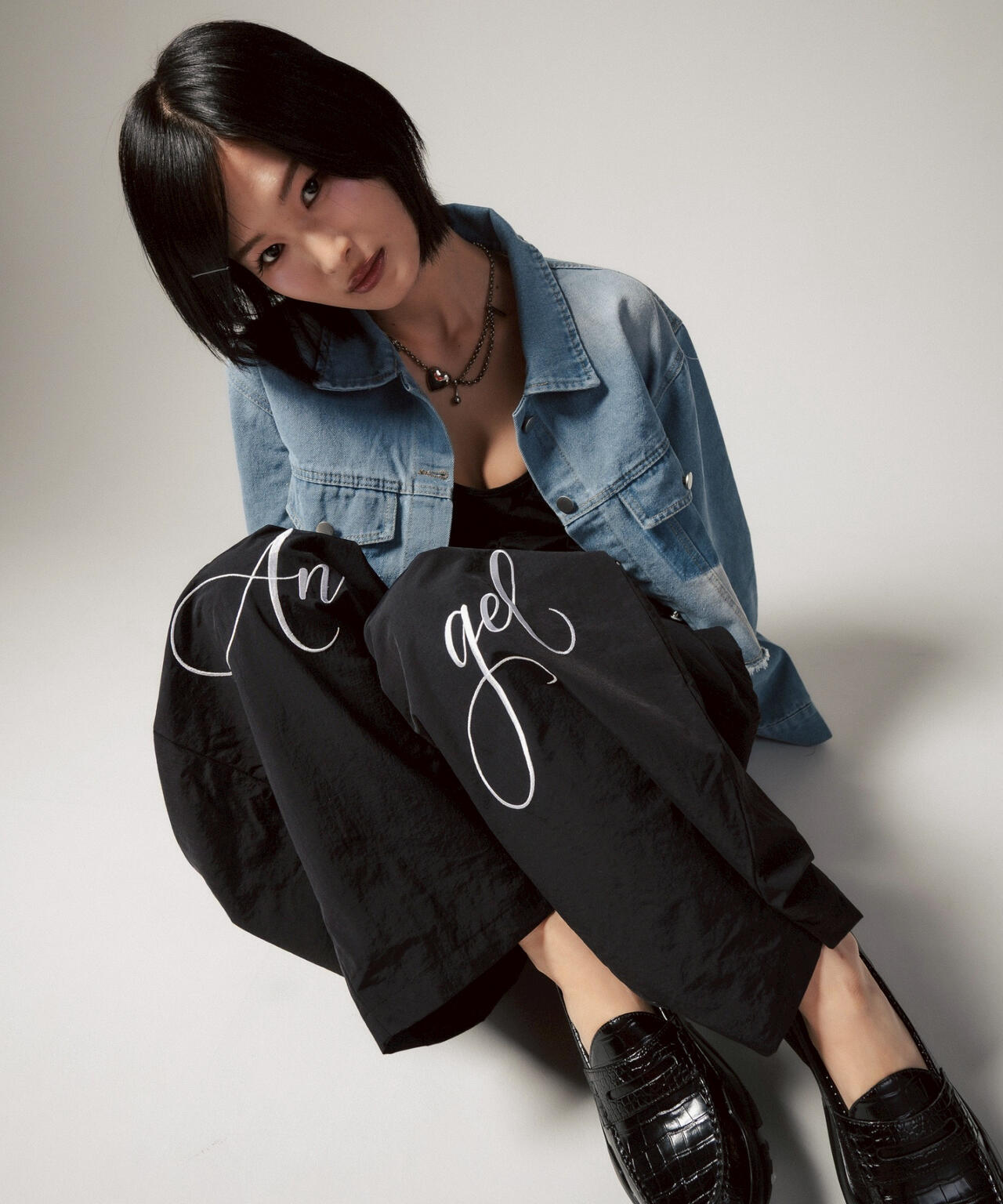 MITSUKI/ミツキ/ウエスト紐付きナイロンパンツ