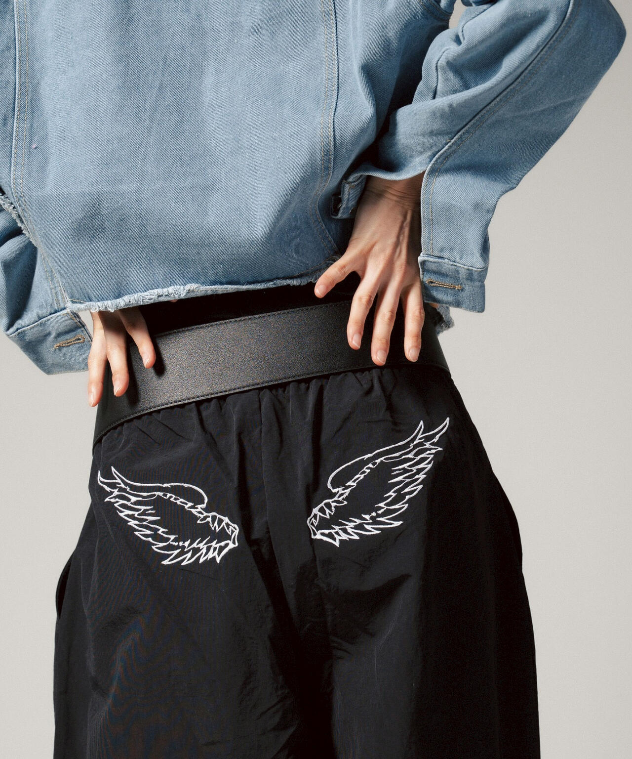 MITSUKI/ミツキ/ウエスト紐付きナイロンパンツ