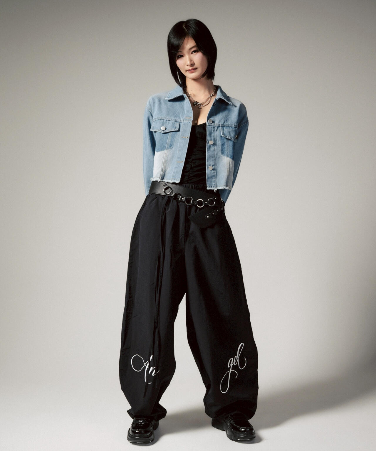 MITSUKI/ミツキ/ウエスト紐付きナイロンパンツ