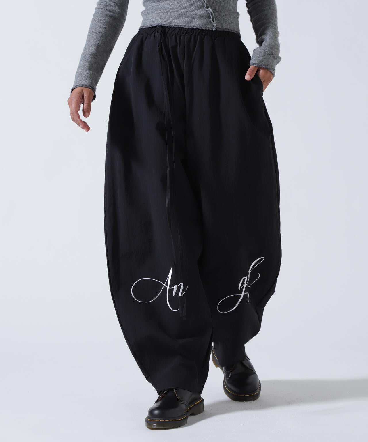 MITSUKI/ミツキ/ウエスト紐付きナイロンパンツ