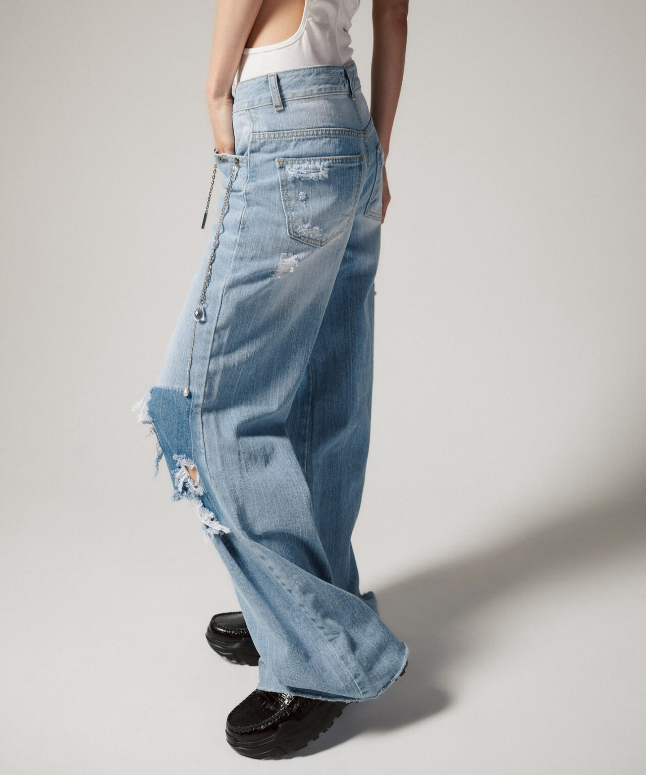 MITSUKI/ミツキ/クラッシュワイドデニムパンツ