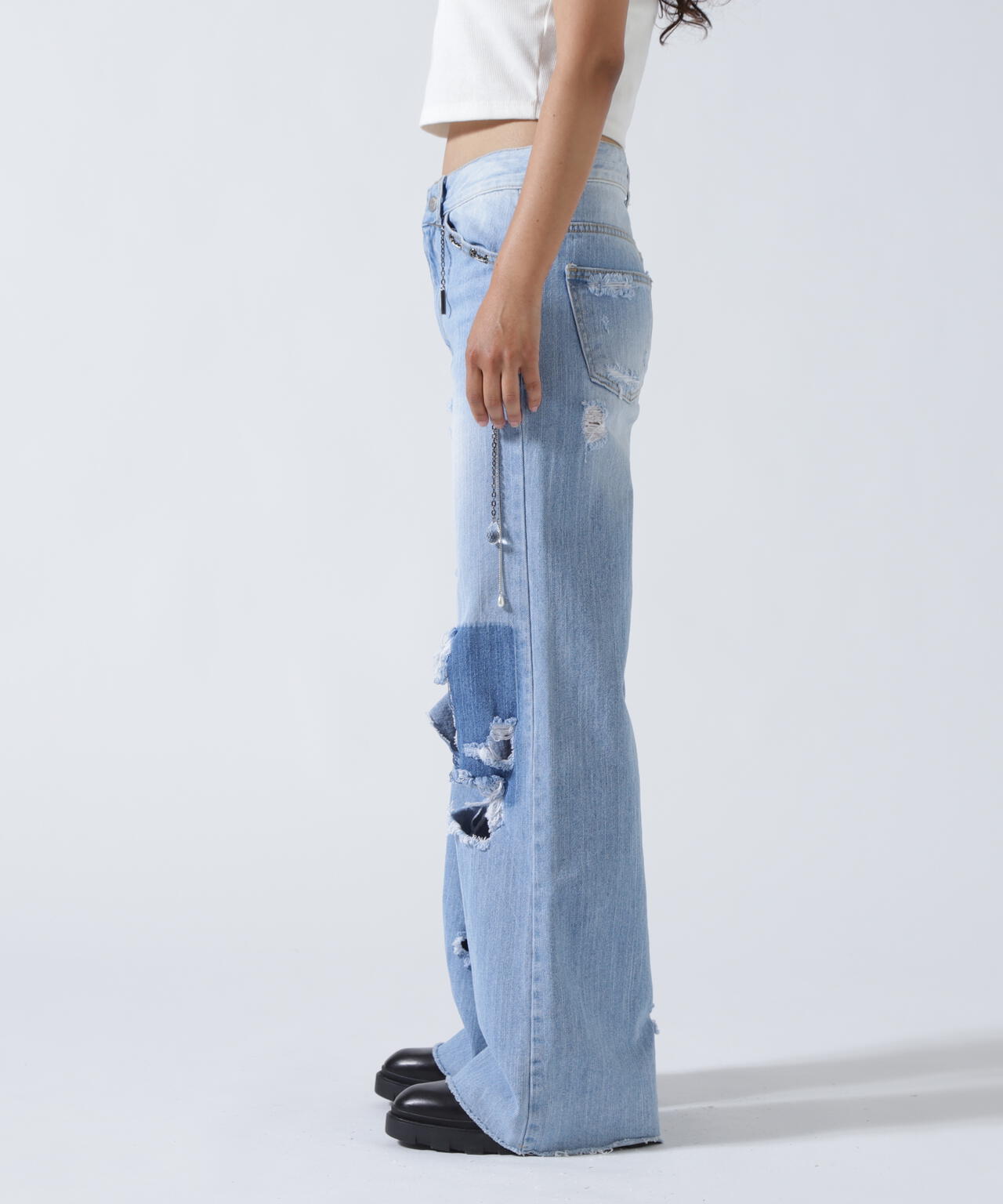 MITSUKI/ミツキ/クラッシュワイドデニムパンツ