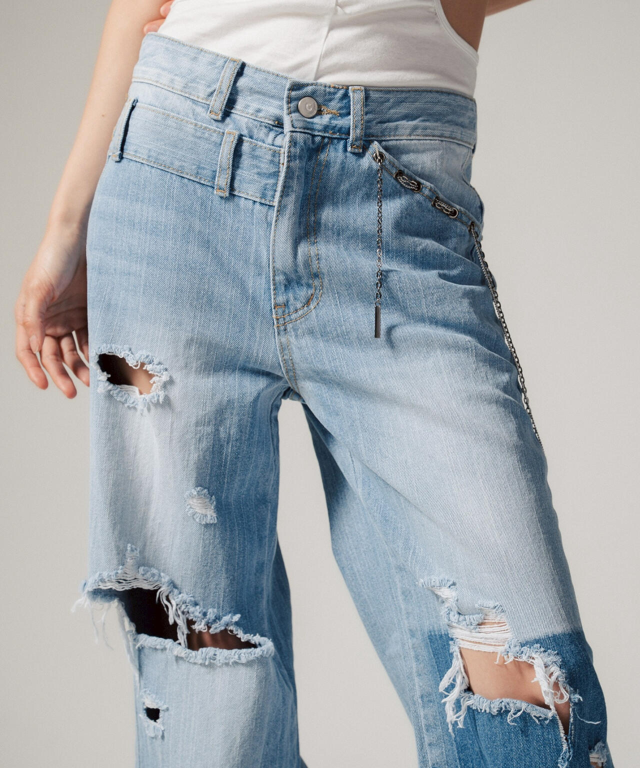 MITSUKI/ミツキ/クラッシュワイドデニムパンツ