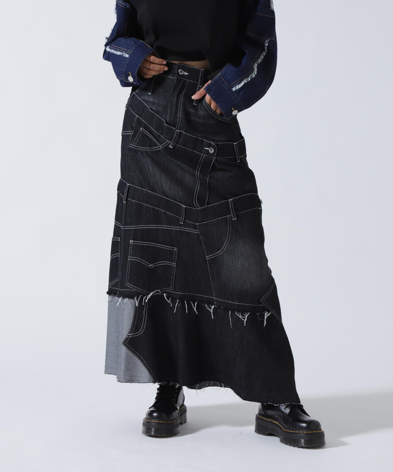 AULA AILA/アウラアイラ/別注デニムリメイクスカート | ROYAL FLASH