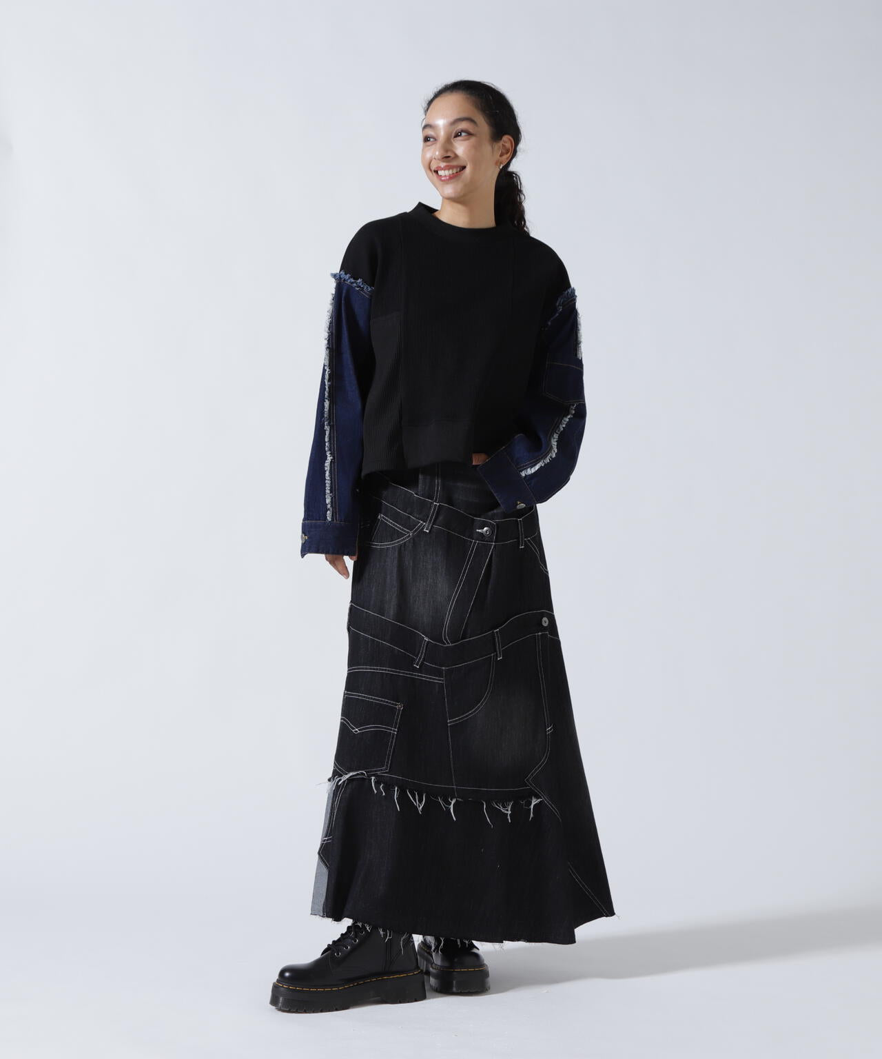 AULA AILA/アウラアイラ/別注デニムリメイクスカート | ROYAL FLASH